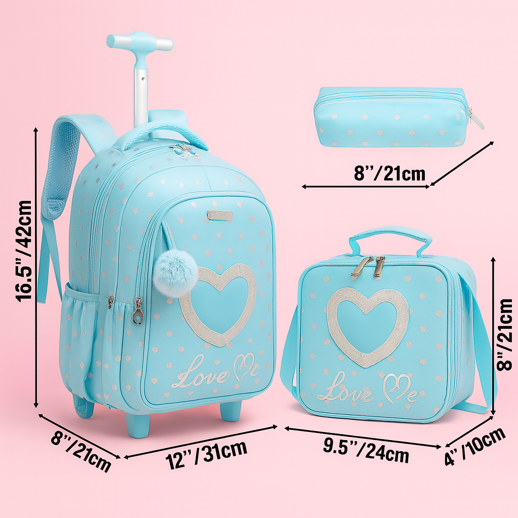 Girls’ Ultra-Light Rolling Backpack