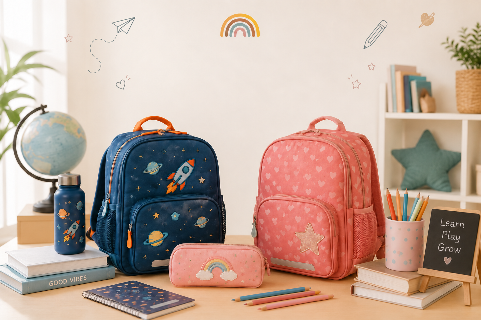 School backpacks and accessories